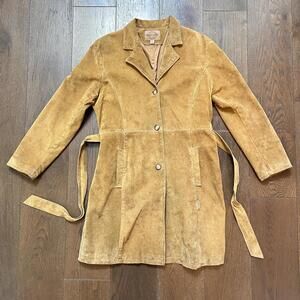 Vintage Skotts Suede Women's Suede Leather Coat Size Large Belted